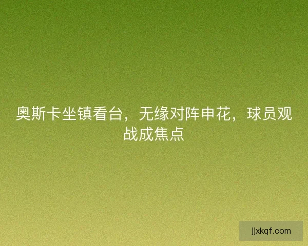 奥斯卡坐镇看台,无缘对阵申花,球员观战成焦点 奥斯卡坐镇看台,无缘对阵申花,球员观战成焦点